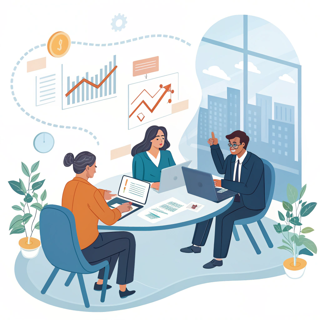 Бухгалтер у штаті працює в офісі з документами